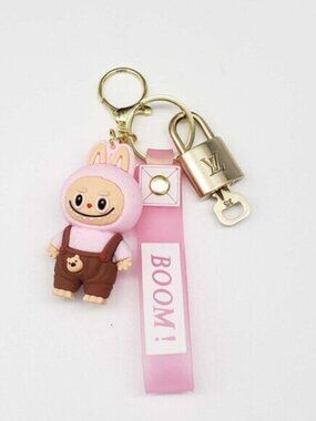 Louis Vuitton Gold Padlock Key 🔒 Authentic LV Charm + Unbranded Labubu Keychain
